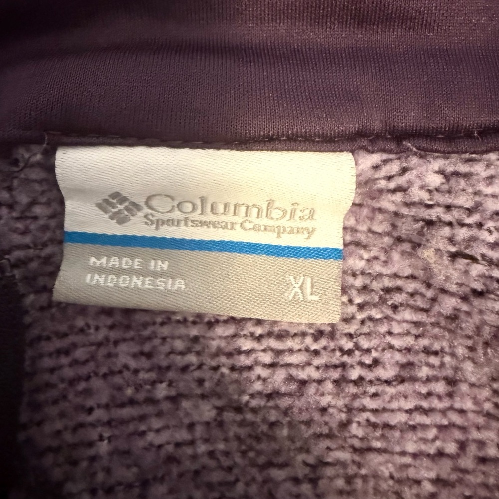 Columbia Purple Knit Herringbone Full Zip Jacket – Women’s XL - Picture 9 of 12